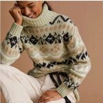 Anthropologie Fair Isle Turtleneck Tunic Sweater Size XS Mint Green Photo 0