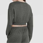 Colsie Dark Grey Cropped Lounge Pullover Long Sleeve Sweater Medium Gray Photo 1