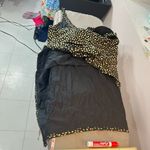 Swim365 Black Gold Spotted Adjustable Strap Mesh Trim Swim Top Dress Size 26 Photo 7