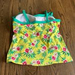 Lands' End Womens Yellow Green Pink Floral Tankini Swim Suit Top Plus Size 16 Photo 1
