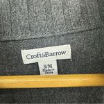 Croft & Barrow  Cowl Neck Long Sleeve Buckle Sweater Women’s Small Grey Photo 2