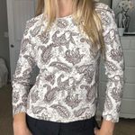 st. john's bay  cream and brown paisley print long sleeve top Photo 3
