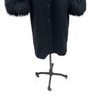 ZARA  Jacket Coat Fitted Fur Trim Manteco Wool Blend Black Size Small Photo 6