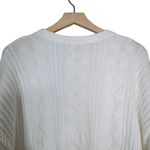 T Tahari Womens 2X Crewneck Cable Knit Pullover Sweater in Snow Globe White NEW Photo 4