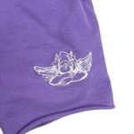 Boys Lie  Purple Embroidered Logo Knit Drawcord Activewear Casual Sweat Shorts S Photo 2