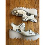 Fly London  Sandals Womens Size 36 EU Beige Leather Wedge Platform Buckle P155503 Photo 9