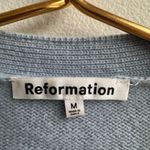 Reformation  100% Cashmere Varenne Blue Boxy Relaxed Cardigan Size Medium V Neck Photo 3