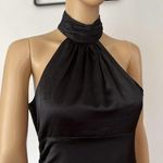 Cinq à Sept NWD Cinq A Sept Naya Black Silk Ruched Asymmetric Silk High Neck Dress Sz 2 Photo 6