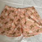 NWOT Womens Large L Pink Sleep Shorts Butterfly Floral Rainbow Comfy Pajamas Photo 0