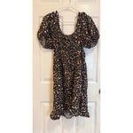 Who What Wear  Mini Dress‎ Leopard Print Short Sleeve Smocked Casual S Photo 4