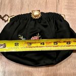 French Black Silk Embroidered with Pearl Buckle Evening Handbag Purse Vintage Photo 6