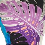 Bebe Y2K Tropical Leaf Floral Crop Performance Long Sleeve Top Size XS Photo 3