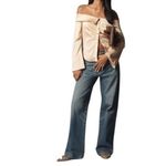 Anthropologie  Off The Shoulder Silky Button Down Shirt Size M NEW Steampunk Photo 8