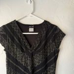 Paper Dolls Paper Doll Black Lace Gold Y2k V Neck Cap Slv Top Office Siren Going out Grunge Photo 2