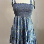 XIRENA Lori Floral Lightweight Smocked Mini Dress Size M Blue Photo 1