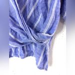 Elan  M Casual Blue Striped Loose Fit Blouse Top Photo 3