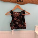 Carve Designs  Black and Red Floral swimsuit bikini Top size small! Photo 7