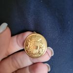 Kasper 80s Vintage Navy Double Breasted Military Gold Button Wrap Blazer Dress Size 10 Photo 4