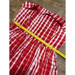 Vineyard Vines  red silk Gingham Strapless Dress Photo 4
