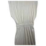 ZARA New  Dress Womens M Extended Shoulder Midi Tank Cinched Drawcord Waist Ivory Photo 12