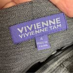 Vivienne Tam  Grey Pencil Skirt Womens 4 Preppy Classic Modest Dark Academia Photo 5