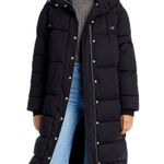 AQUA Puffer Trench Coat, Hooded Quilted Jacket in Black, Size M New w/Tag $298 Photo 2