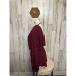 Burgundy backless romper Red Photo 2