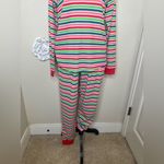 NTM: Pajamaramas Striped Waffle Knit Pajama Set Top & Drawstring Pants Sz M NWT Red Size M Photo 3