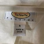 Talbots Blazer Suit Jacket Womens 4 Cream Ivory Blue Stripe Stretch Spandex NEW Photo 1