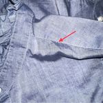 Nili Lotan Lydia Button Down Ruffled Long Sleeve Shirt SMALL Blue Photo 8