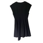 Tibi Black Dress 6 Womens Cap Sleeve Knee Length Career Pleated Knee Length Photo 2