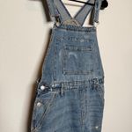 Women Denim Distressed Overalls Shorts Photo 1