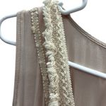 Bohemian Deep V Neck Tassel Lace Accent Sleeveless Lightweight Dress Medium Pink Photo 14