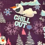 Disney Frozen Olaf chill out winter theme purple v-neck two pocket scrub top SM Photo 1