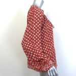 Natalie Martin 💕💕 Long Sleeve Tassel Top ~ Rust Floral Print Large Photo 2