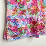 White Cross Colorful Floral Scrub Top No Size Tag (Small?) Nurse Medical Vet Pink Photo 2