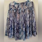 Jennifer Lopez Women’s Pleated Chiffon Flowy Snake Print Blouse Sz S Blue/Purple Photo 6