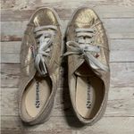 Superga  Gold Sparkle Glitter Sneakers Women's Size 7 Lace Shoes Shimmer Photo 3