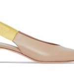 Burberry NEW  Slingback Logo Pumps Low Heel Shoes, Beige Nude, Size EU 37.5 Photo 10