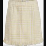 Vila Ceyla Light Yellow & White Plaid Skirt EU 38 / US 6 Photo 1