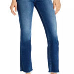 NWT MOTHER The Hustler Ankle Fray Flared Jeans in Night Clubbing High Rise 24 Blue Photo 0