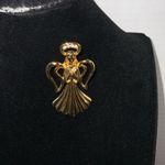 Vintage Avon Gold Tone Heavenly Angel pin w/Rhinestones w/Original box 1990 Photo 0