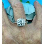 2 carat Moissanite Square Cut Ring with Moissanite Accents Size 7 Silver Photo 7