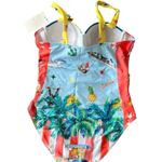 NEW Colorful Unique Orange Blue Bathing Swimsuit Sz L Cruise Vacation Underwire Size L Photo 4