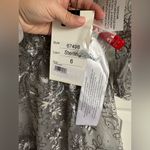 Mac Duggal Floral Embroidered Illusion Long Sleeve Gown Gray Sterling NWT Photo 6