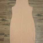 EXPRESS  |Lightweight Tan Ribbed Knit Midi Dress sz Large Photo 0