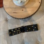 John Stavros Chunky Black Leather Gold Studded Belt Photo 3