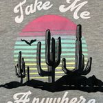 Awake  Take Me Anywhere Grey Crewneck Sweatshirt Size Small Western Graphic Photo 1