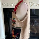 Christmas Sweater Zip Vest Heirloom Collectibles Womens Medium Red Photo 10