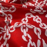 Susan Graver Red Chain Print Sleeveless Dress Large Liquid Knit Built in Shorts Photo 8